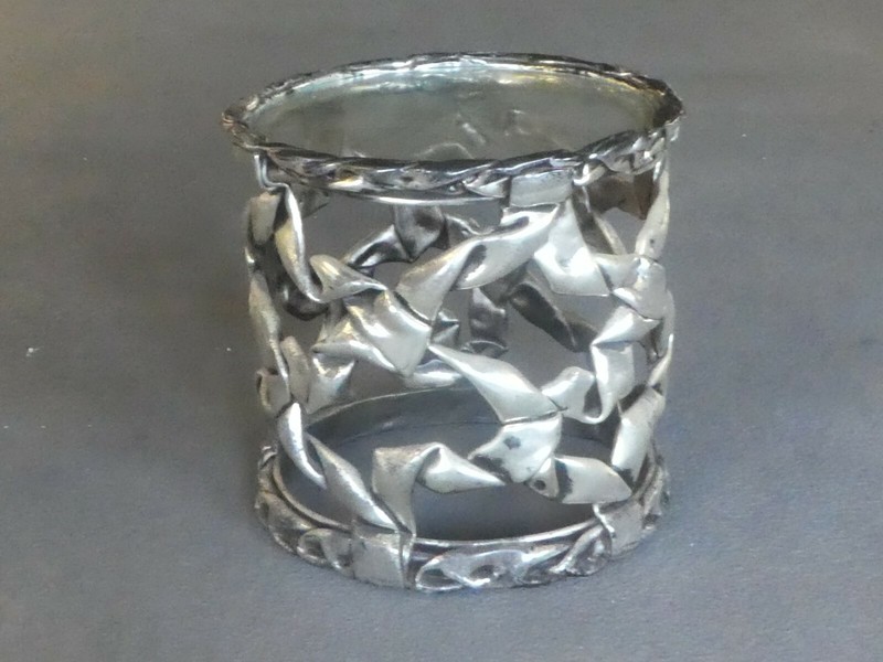 1970’S DUQUETTE STYLE SILVER LEAF TAFFY RESIN TABLE