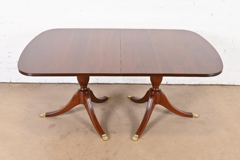 Henkel Harris Georgian Mahogany Double Pedestal Extension Dining Table gallery