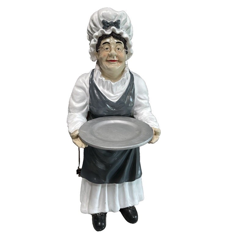 VINTAGE LADY WAITRESS STATUE FIGURE WITH SERVING TRAY - 44”H gallery
