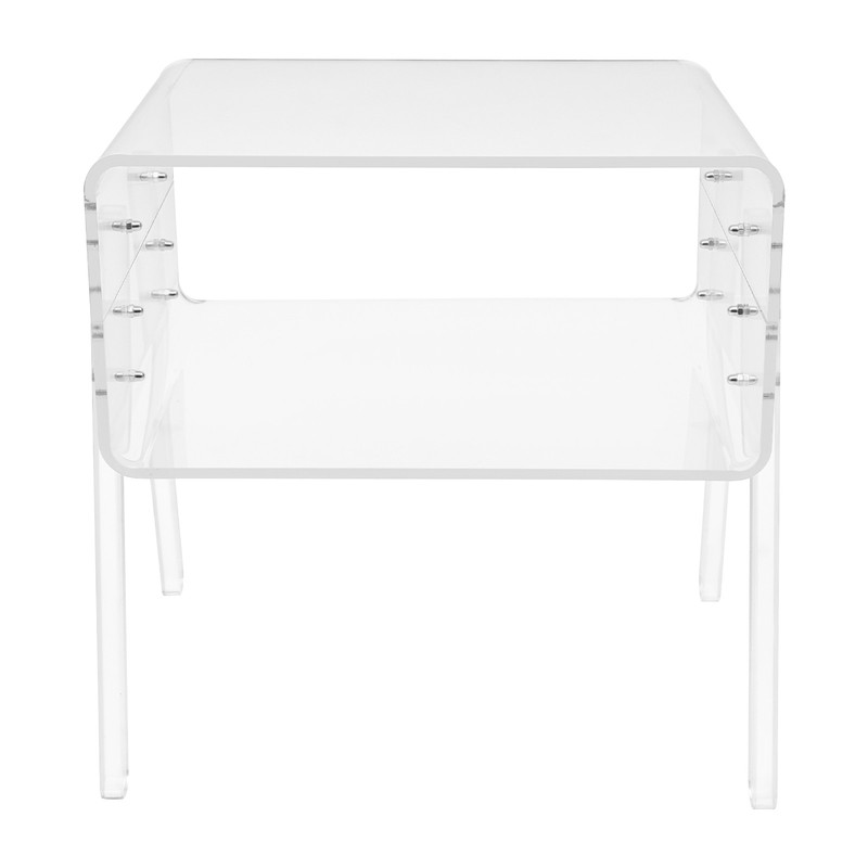 Clear Acrylic Side Table 33lbs Load Open Storage Nightstand for Bedroom Bedside gallery