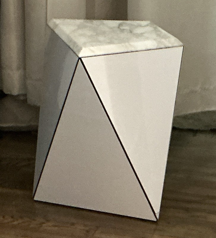 WL25 Washington Prism Side Table By David Adjaye For Knoll with White Marble Top