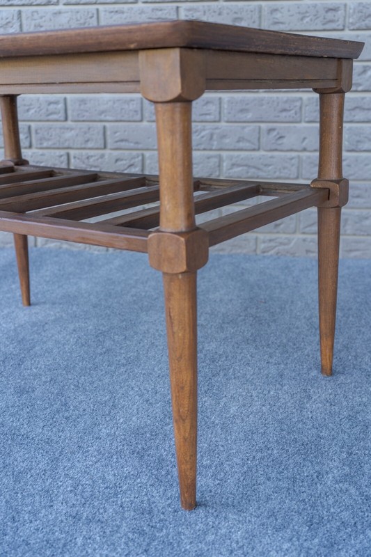 Mid Century Danish Modern Two Tier Slat End Table gallery