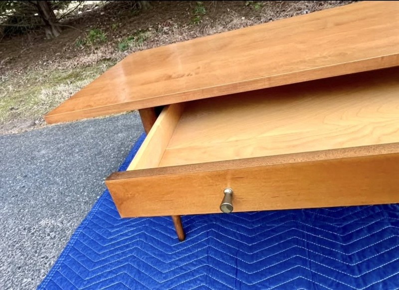 Paul McCobb Planner Group MCM Cocktail Table w/ Drawer Model 1588 OG Finish Rare gallery