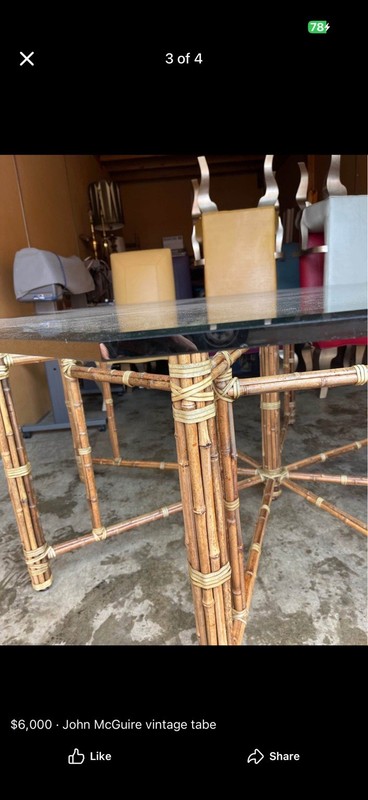 John & Elinor McGuire Large Octagonal Rattan Dining Table – 72” McGuire gallery