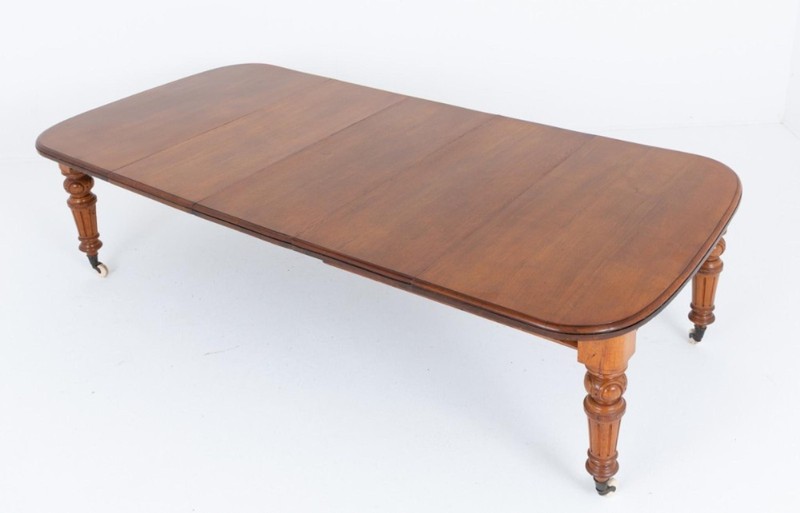 Oak Victorian Dining Table Extending 14 Seater 1860 gallery