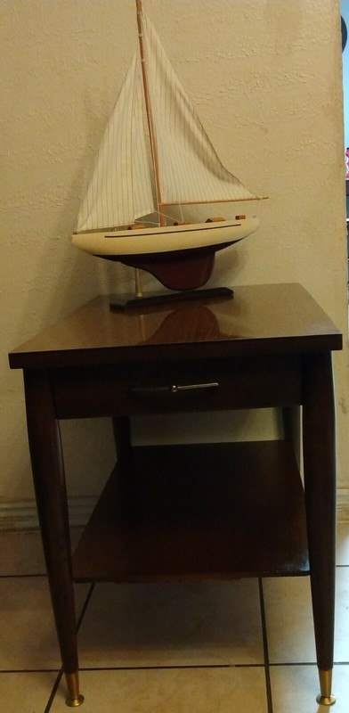 Mersman 2 Tier side table with drawers in good condition