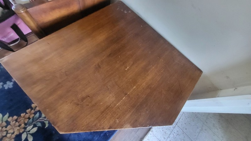 Antique Brown Wood Console Table, 1 Drawer, Unpolished Finish, 47x33x30 gallery