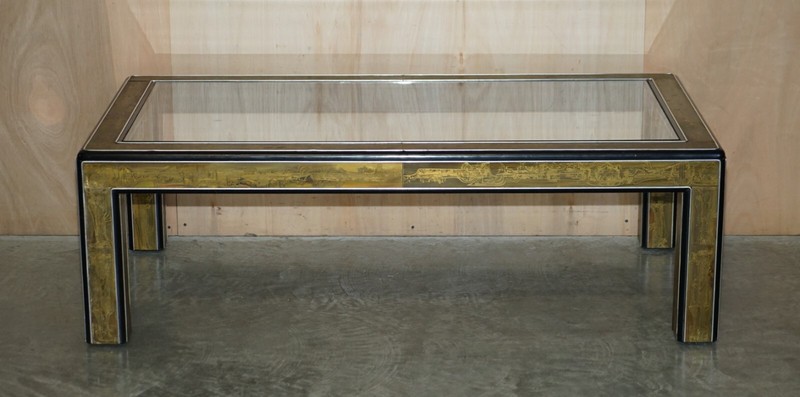 Mid-Century Modern Bernhard Rohne Mastercraft Acid Etched Drinks Coffee Table gallery