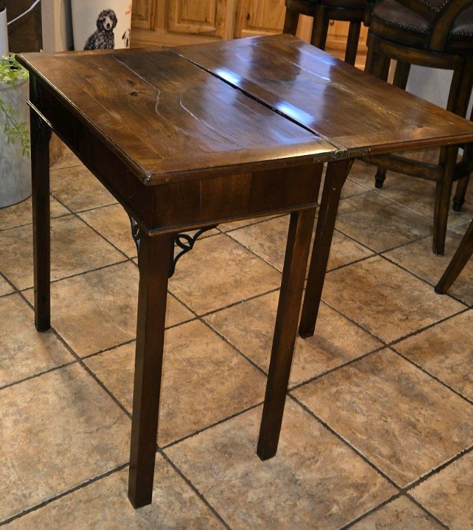 Antique 1750s Gateleg Tea Or Card Table Mahogany Hand Carved 18th Century Rare gallery