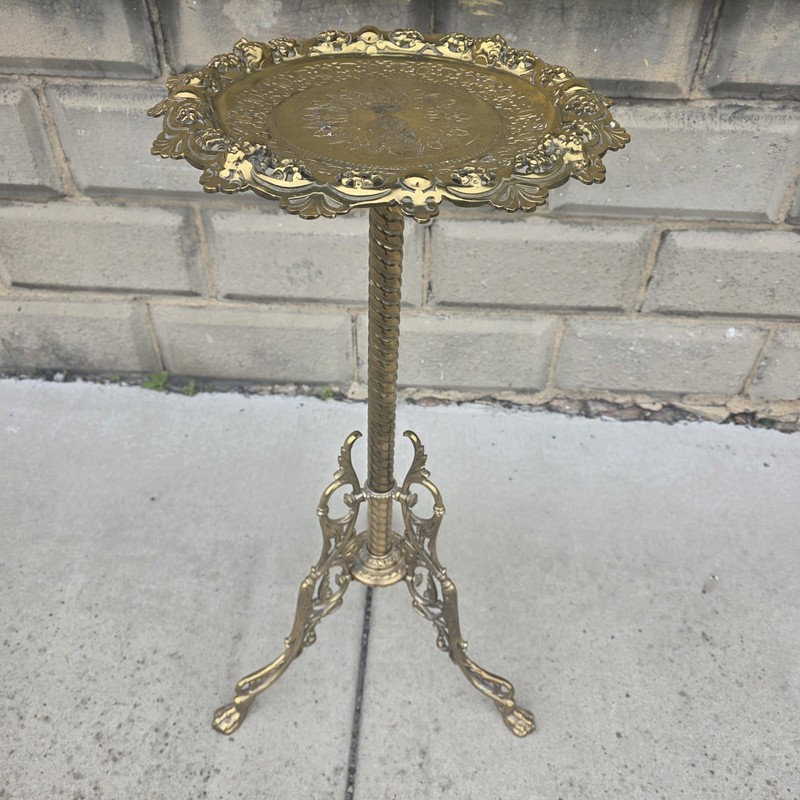 Victorian Style Brass Plated Calling Card Stand Plant Bradley Hubbard? Cast