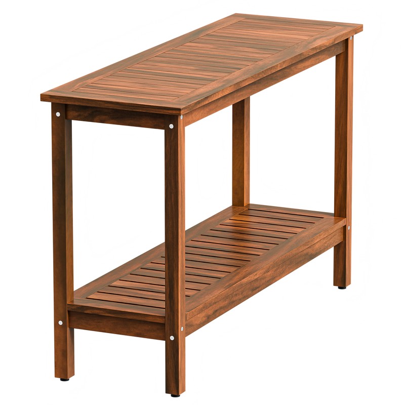 2-Shelf Console Table 48" Patio Side Accent Table Multifunctional w/Foot Sliders gallery