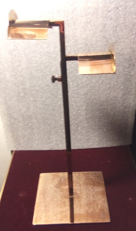 GUCCI SHOES STAND SET GOLD P. ADJUSTABLE SHOWCASE ARTISTIC ART DECO SUPERB VTG gallery
