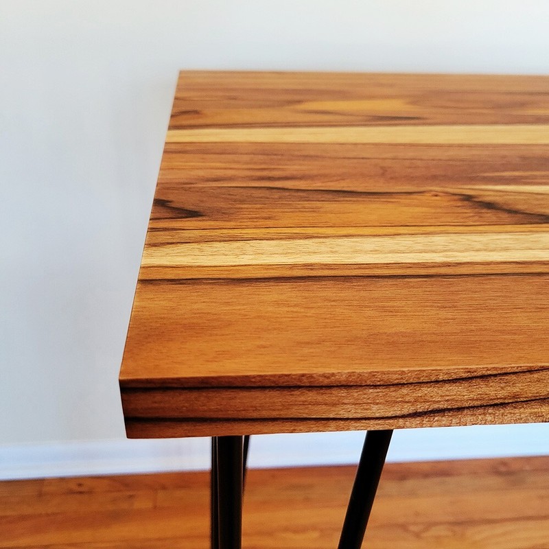 Teak Accent Table, Modern Design, Hand Made in USA gallery