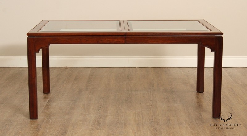Ethan Allen Canova Campaign Style Cherry Extendable Dining Table gallery