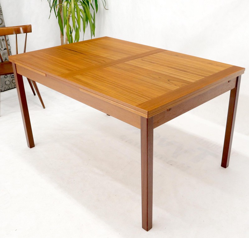Danish Mid-Century Modern Teak Refectory Dining Table Leaves gallery