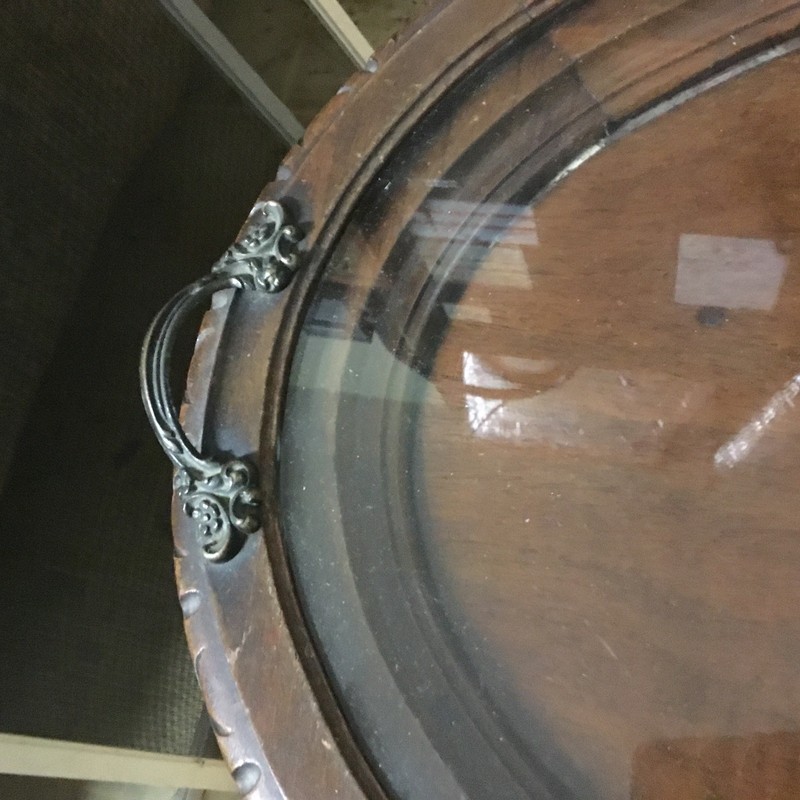 Antique Tray Table removable glass top gallery