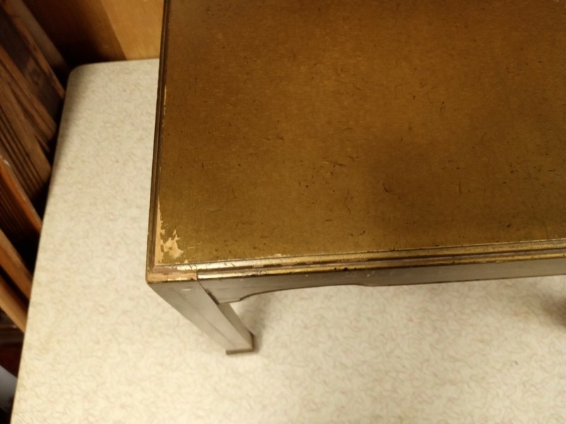 Vintage Gold Wood Signed Mid-Century End Cir 1960s John Colby & Sons Signed gallery