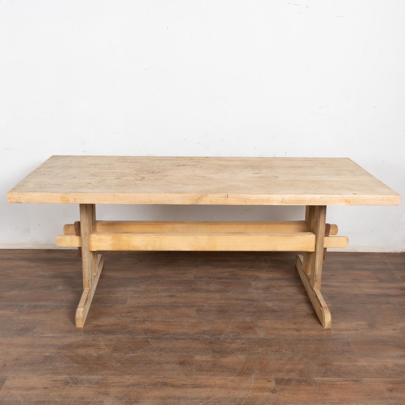 19th Century Rustic Farmhouse Trestle Dining Table gallery