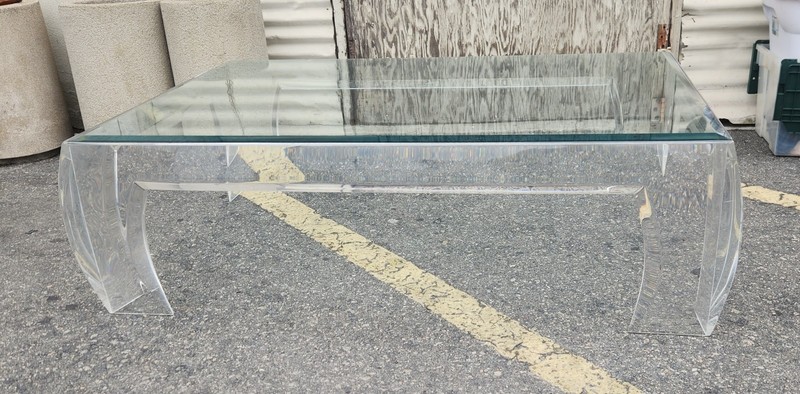 Les Prismatiques Acrylic Coffee Table Base with Glass Top gallery