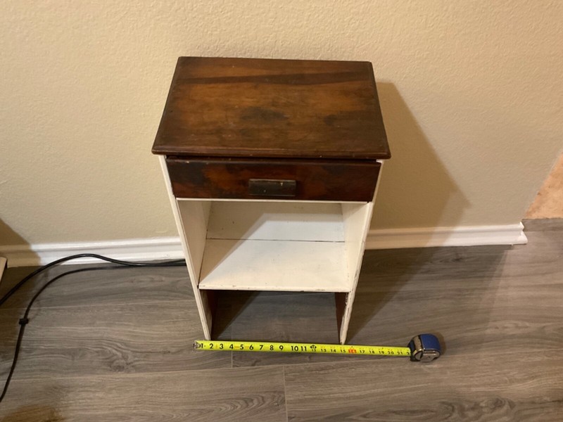 ANTIQUE HANDMADE ONE OF A KIND SIDE TABLE END TABLE RECLAIMED W/DRAW