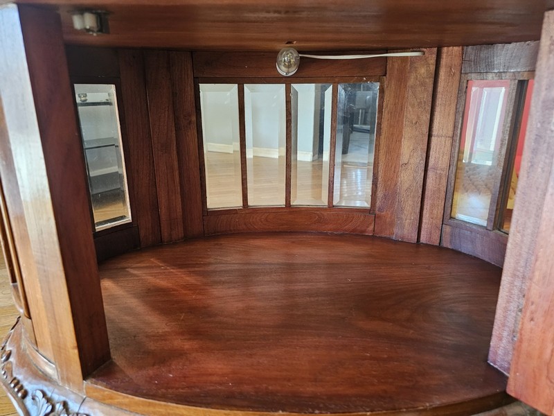 Vintage Queen Anne Style Oval Virtue Display Cabinet/End Table gallery