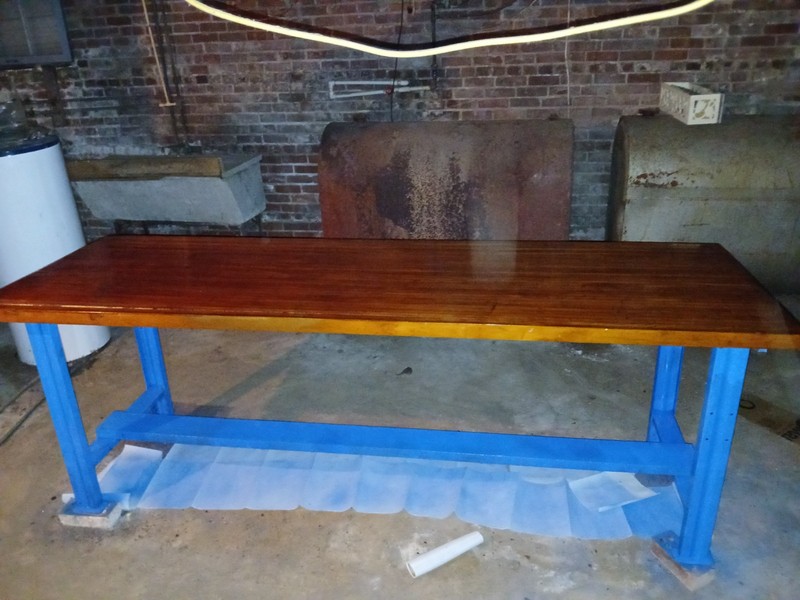 Vtg Industrial Chef Butcher Block Island Stainless WorkStation Table 96x30 gallery