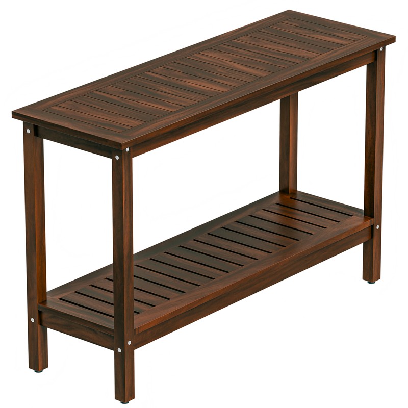 48 Inch Outdoor Console Table 2-Shelf Accent Plant Table for Patio Porch Coffee gallery