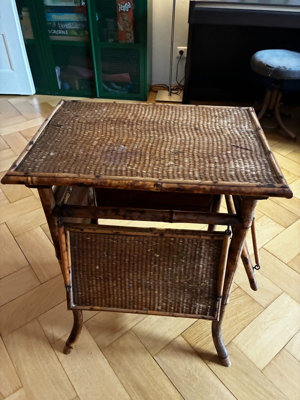 English Victorian Bamboo Tea Table With Folding Sides gallery