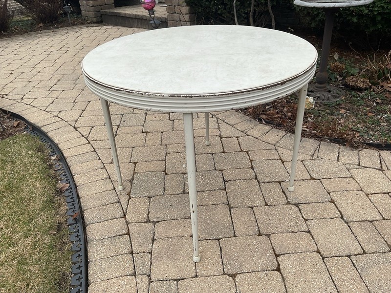 Vintage MCM Durham Line Round Folding Table 35” Diameter- Table #5135 gallery