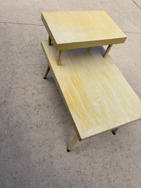 Vintage Mid-Century Modern Two-tier Step End Table Retro Estate Item