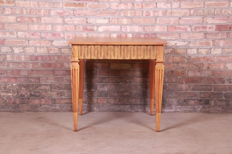 Baker Furniture French Regency Louis XVI Cherry Wood and Parcel Gilt Tea Table gallery