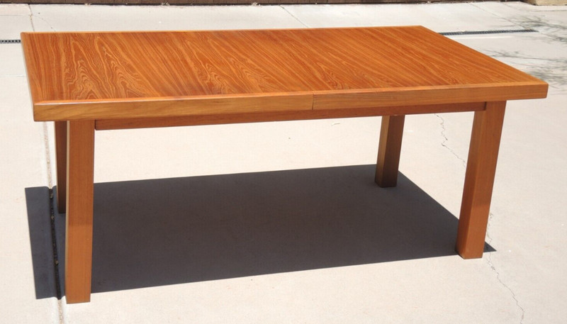 SOLID Danish Teak Expanding Dining Table with Leaf MEGA YACHT TABLE TEAK !!!
