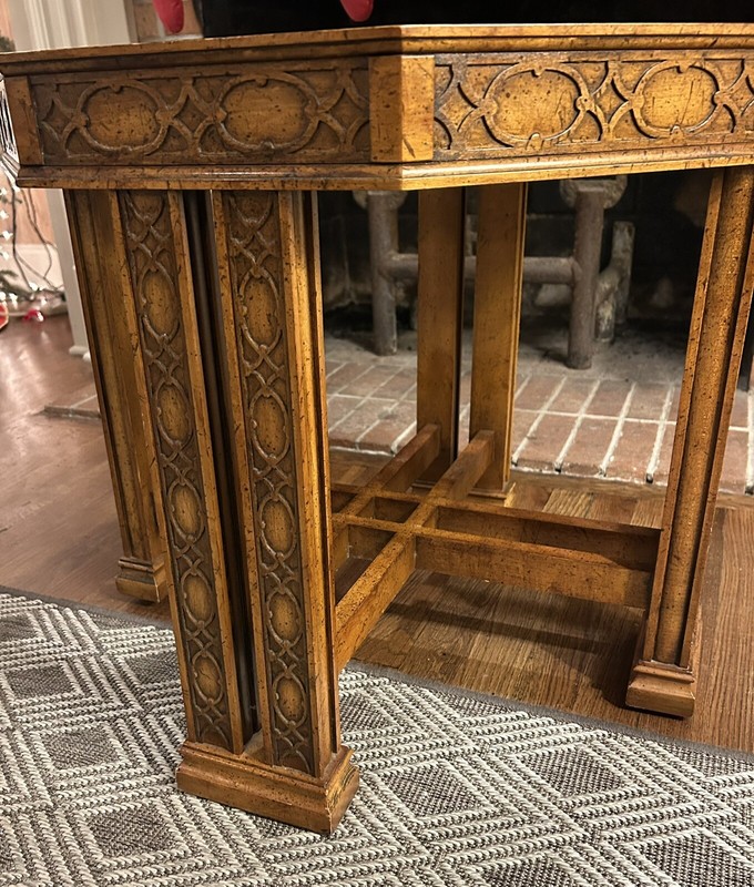 1960's Mid Century Modern Exotic Wood Fretworked Accent/ Side Table gallery