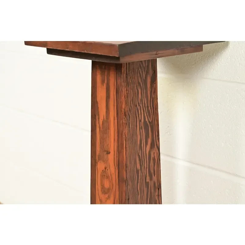 Stickley Style Antique Mission Arts & Crafts Pine Pedestal Table, Circa 1910 gallery
