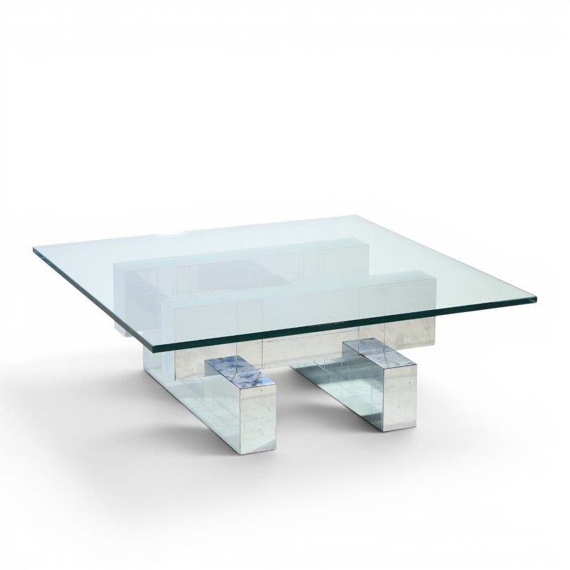 Paul Evans Cityscape Mid Century Chrome and Stainless Steel Coffee Table