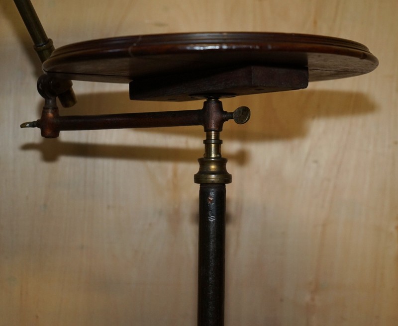 FULLY ADJUSTABLE ANTIQUE VICTORIAN LEVESON & SON'S METAL READING MUSIC TABLE gallery