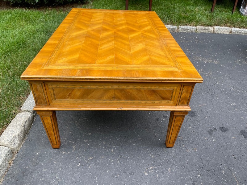 Alfonso Marina Ebanista Rectangular Inlaid Fruitwood Coffee Table gallery