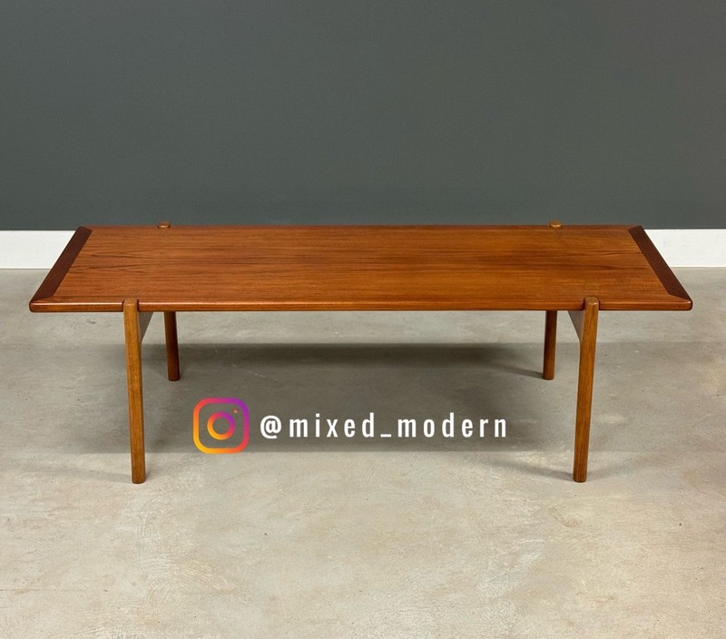 Hans Wegner for Johannes Hansen Reversible Teak 63” Coffee Table