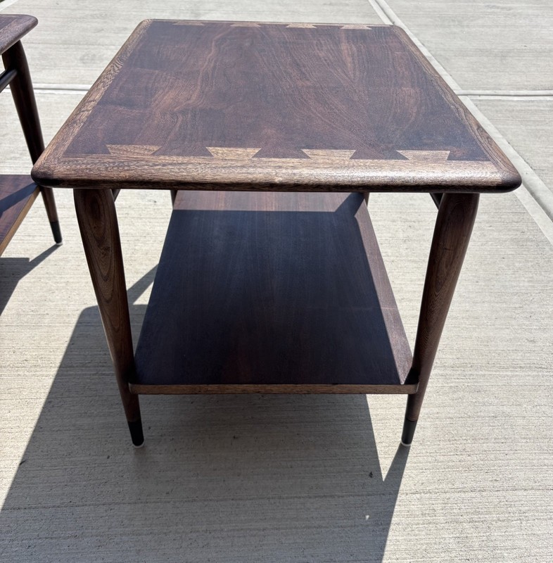 MCM Lane Acclaim Walnut Dovetail Two Tier End Tables (READ Full Description) gallery