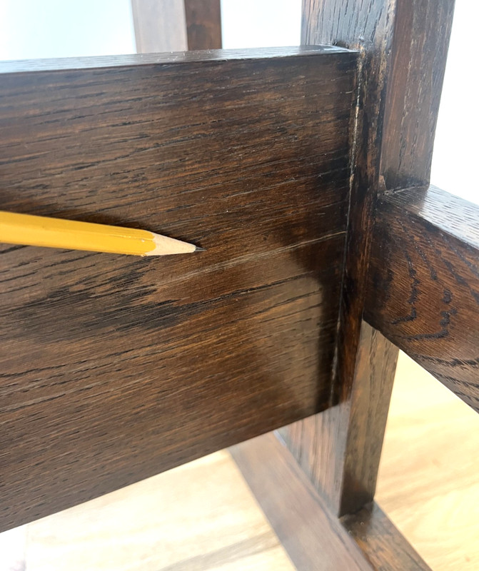 ANTIQUE ARTS & CRAFTS OAK LIBARY TABLE AFTER LIBMERT NO. 140 30"x23 5/8"x27"T gallery