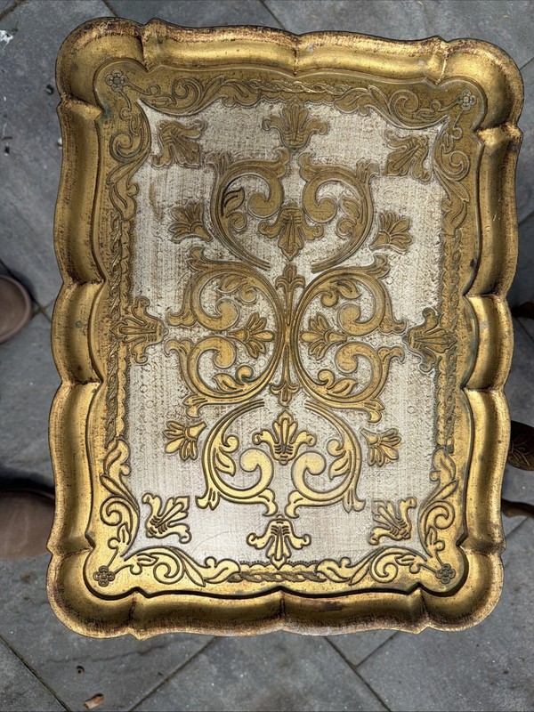 Italian Florentine Antique Gold Nesting Tables Set of Two