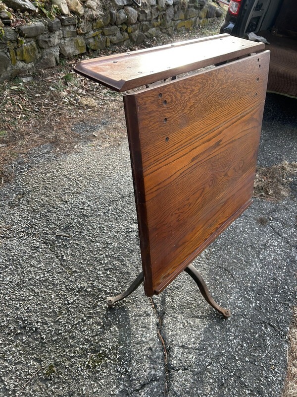 antique cast iron drafting table Adjustable Vintage Oak Industrial Table gallery