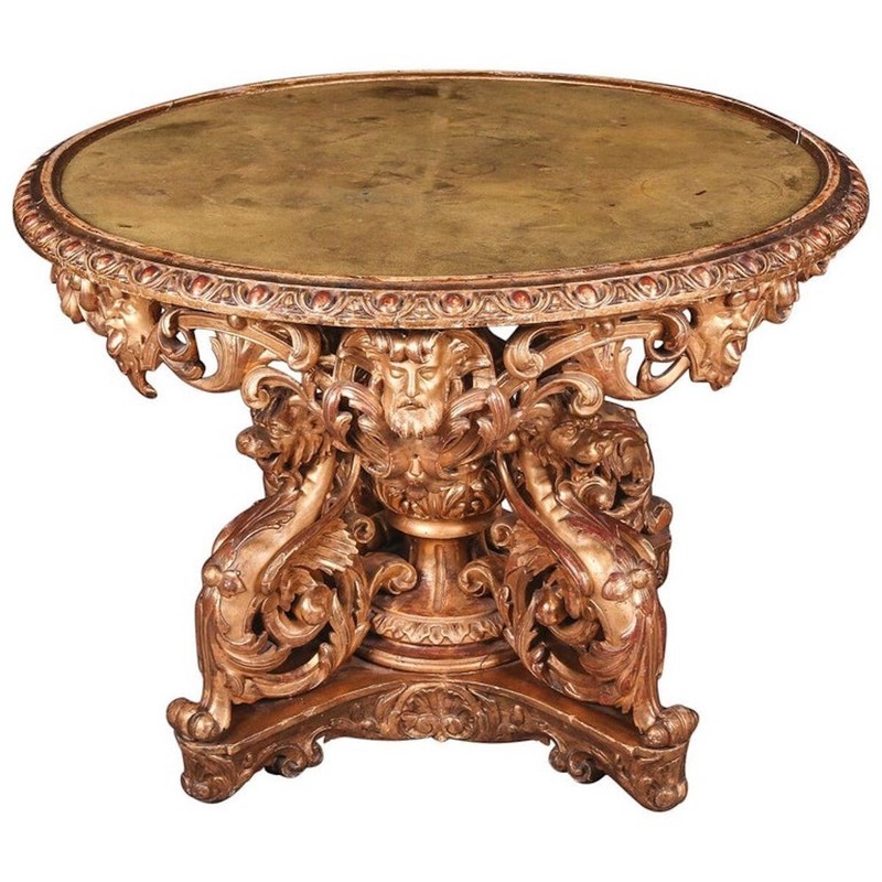Beautiful Coffee Table 19th Century Napoleon III Table Gilded