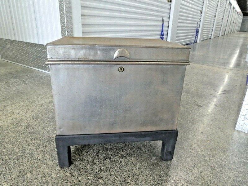 19TH CENTURY ENGLISH TOLE BOX ON STAND # 2