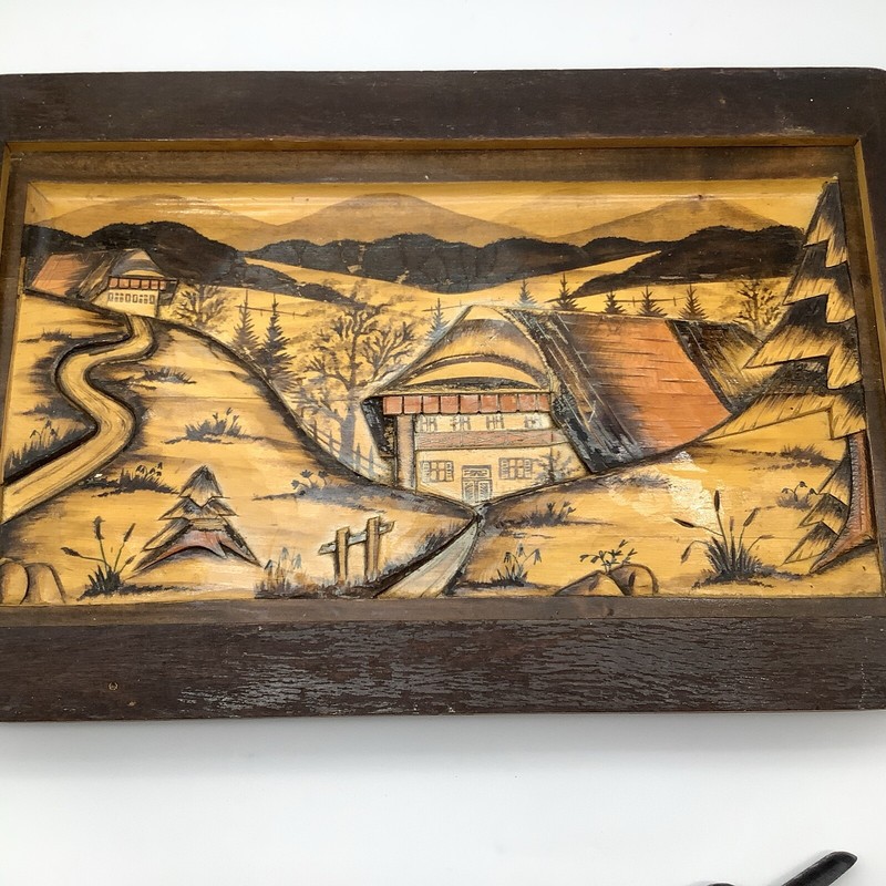 Geschutzi Mid Century Germany Black Forest Hand Carved Table Top Only
