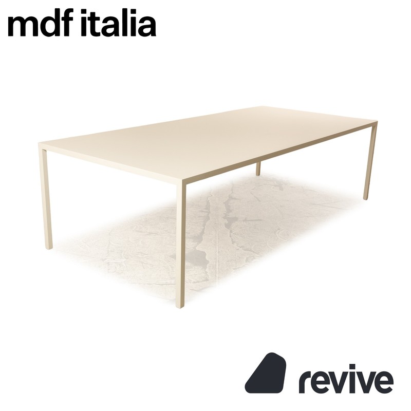 Mdf Italia Tense Wood Dining Table White 261 x 121 x 73 cm