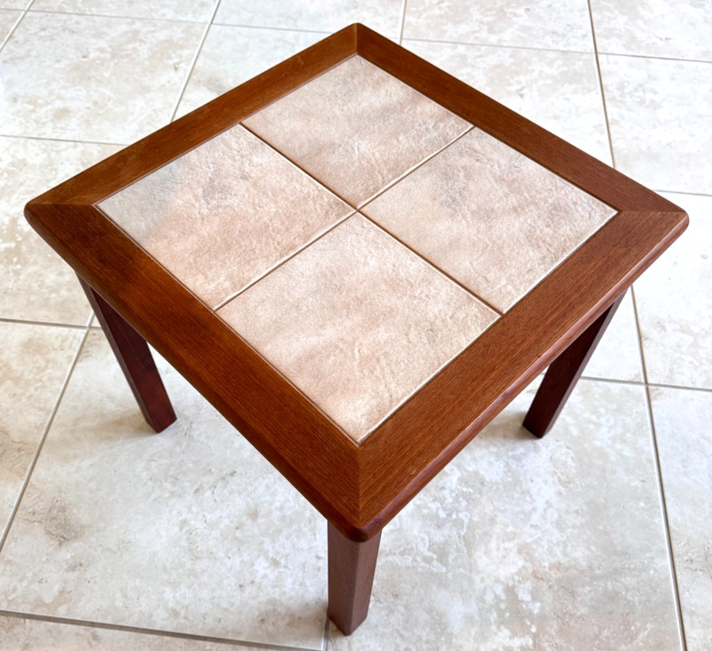 Mobelfabrikken Toften Danish Mid Century Modern Tile-Top Teak Side Table 21'' SQ gallery