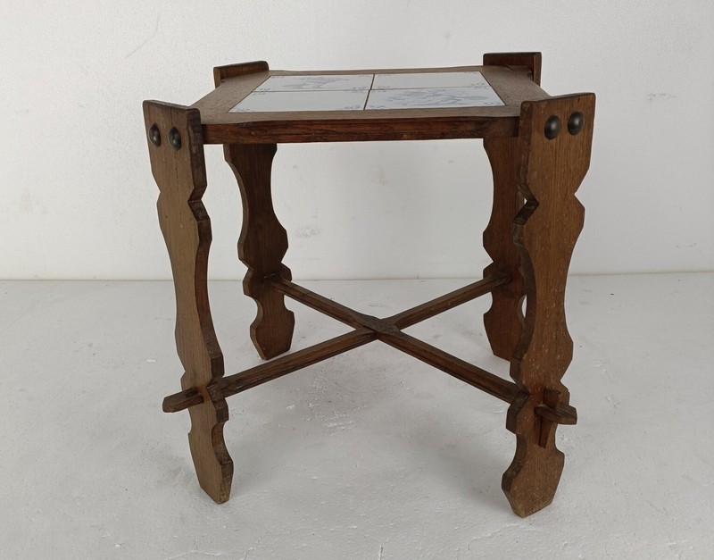 Side Occasional Wine coffee table wood Ceramic antique Delft tiles Hunt Gorgous gallery