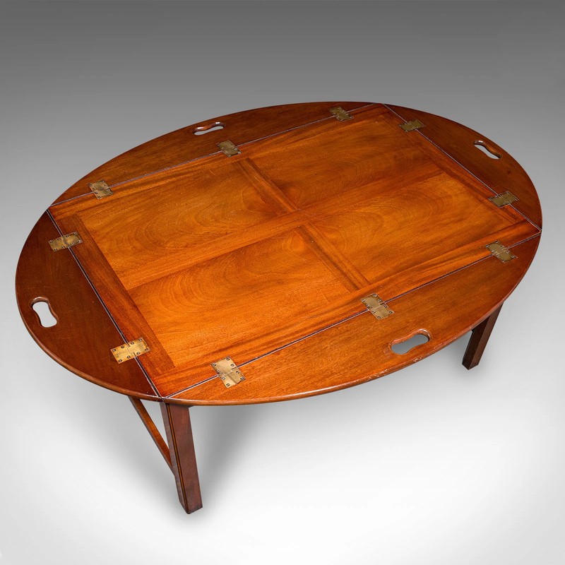 Vintage Butler's Tray Table, English, Serving Stand, Regency Revival, Art Deco gallery