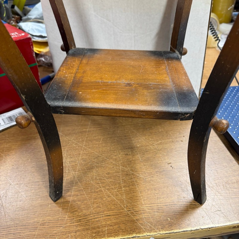 Vintage Antique Wood Game? Table Curved Legs Two Tier Horse Cowboy Fabric - READ gallery